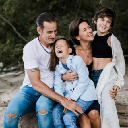 Zuza Beine with her parents and brother.